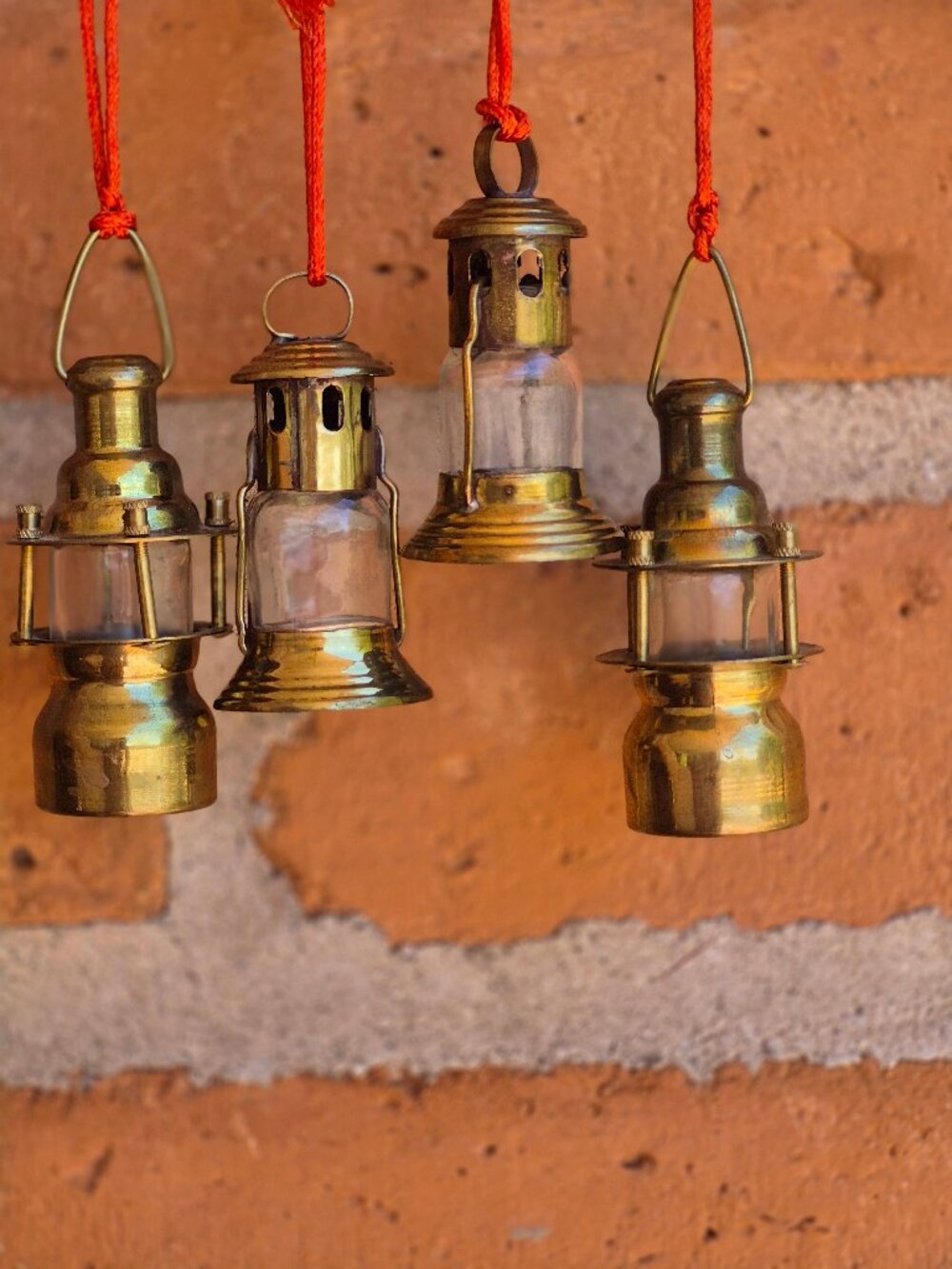 Vintage House of Lloyd Brass Coach Lamp Ornaments Set of 4 - Picture 3 of 15